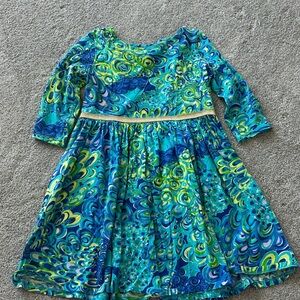 Lilly Pulitzer Blue and Green Kids Casual Dress